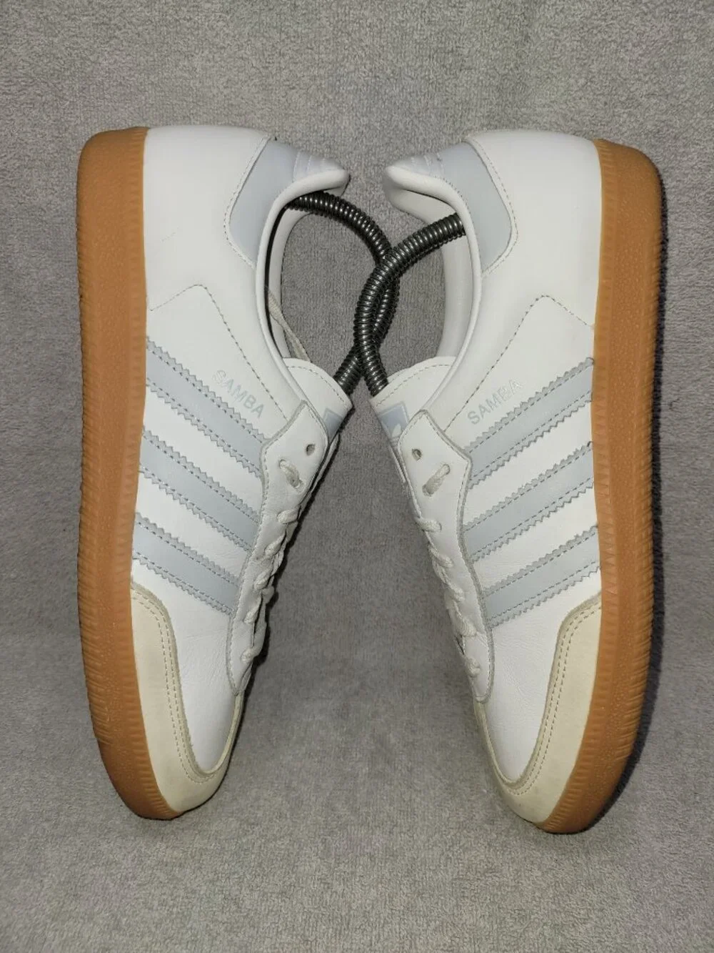 Adidas Samba OG Cloud White Halo Blue Tan Shoes IE0877 Women's/Ladies Size 9.5